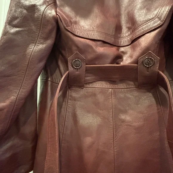 NWT Vetements Raised Shoulder Leather Trench- Bordeaux